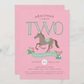 Dolle pret Tweede verjaardagsuitnodiging (Voorkant / Achterkant)