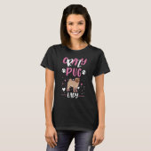 Dolle Pug dame Pug Meisje T-shirt (Voorkant volledig)