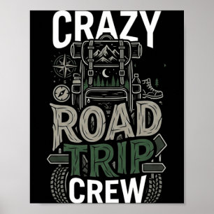 Dolle roadtrip bemanning reizen rijden avontuur poster