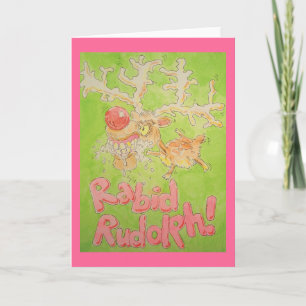 Dolle Rudolph Feestdagen Kaart