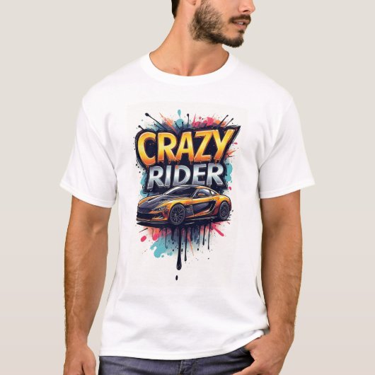 🎨 Dolle Ruiter Graffiti Straatkunst Krachtige Ste T-shirt (Voorkant)