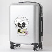 dolle schedel skelet gezicht sticker (Koffer)