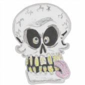 dolle schedel skelet gezicht sticker (Voorkant)