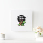 Dolle Schildpad Dame Schildpadden Moeder Vrouwen S Vierkante Klok (Huis)