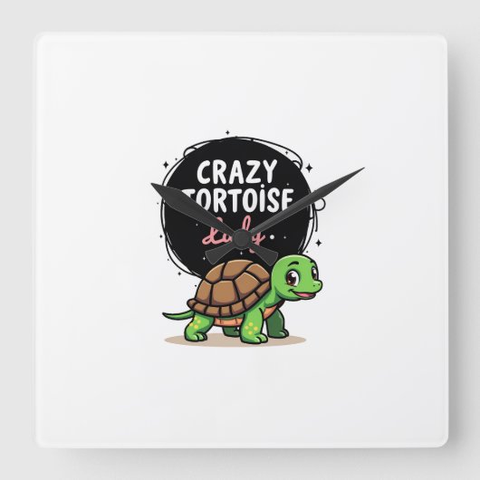 Dolle Schildpad Dame Schildpadden Moeder Vrouwen S Vierkante Klok (Voorkant)
