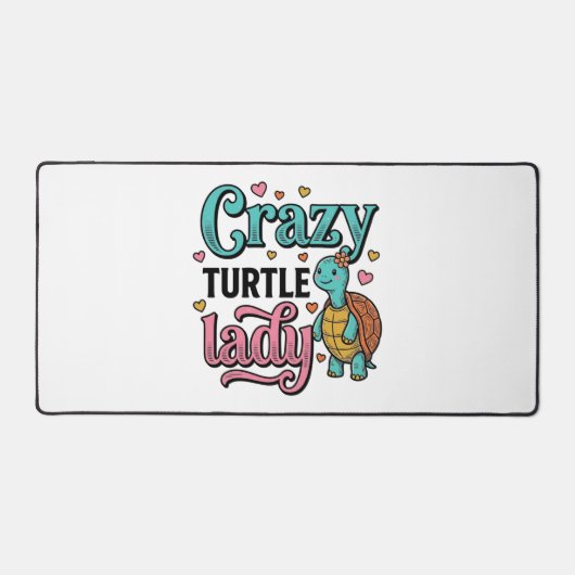Dolle Schildpad Dame Vintage Gravure Ontwerp_1 Bureaumat (Voorkant)