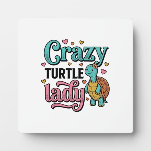 Dolle Schildpad Dame Vintage Gravure Ontwerp_1 Fotoplaat (Voorkant)