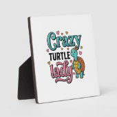 Dolle Schildpad Dame Vintage Gravure Ontwerp_1 Fotoplaat (Voorkant)