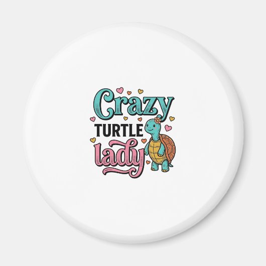 Dolle Schildpad Dame Vintage Gravure Ontwerp_1 Magneet (Voorkant)