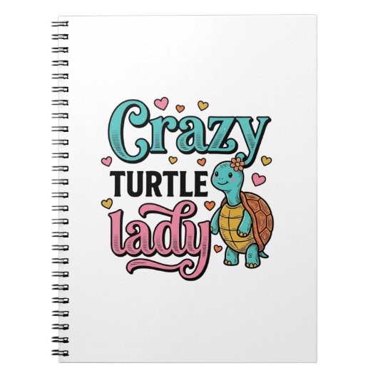 Dolle Schildpad Dame Vintage Gravure Ontwerp_1 Notitieboek (Voorkant)