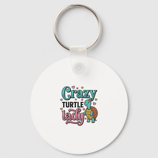 Dolle Schildpad Dame Vintage Gravure Ontwerp_1 Sleutelhanger (Voorkant)