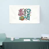 Dolle Schildpad Dame Vintage Gravure Ontwerp_1 Spandoek (Beurs)