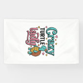 Dolle Schildpad Dame Vintage Gravure Ontwerp_1 Spandoek (Horizontaal)