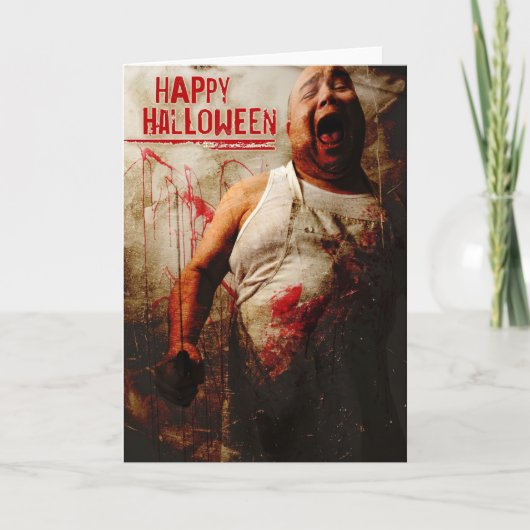 dolle slager halloween kaart (Voorkant)