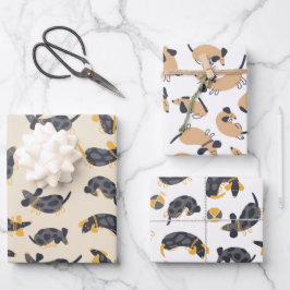 Dolle Slapende Dachshond Honden Inpakpapier Vel