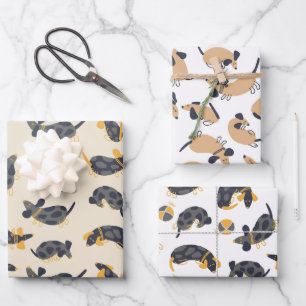 Dolle Slapende Dachshond Honden Inpakpapier Vel