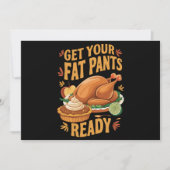 Dolle Thanksgiving, haal je dikke broek tevoorschi Feestdagenkaart (Voorkant)