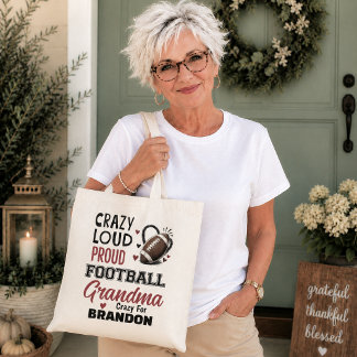Dolle trotse luidruchtige voetbaloma tote bag