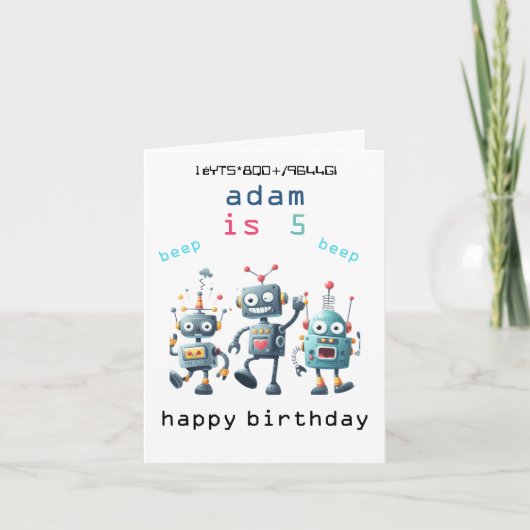 Dolle vintage retro sciencefiction Robot Verjaarda Bedankkaart (Voorkant)
