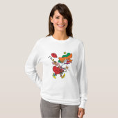Dolle vrouw die clown loopt t-shirt (Voorkant volledig)