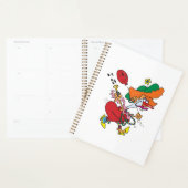 Dolle vrouw die clown speelt planner (Display)