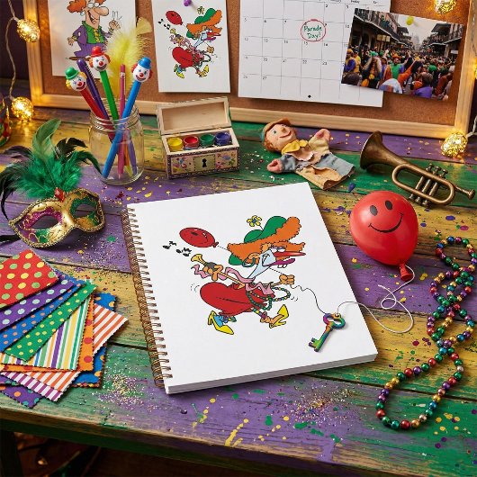 Dolle vrouw die clown speelt planner
