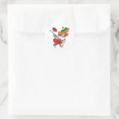Dolle vrouw die clown speelt ronde sticker (Tas)