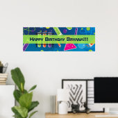 Dolle Wetenschap Verjaardagsfeest Custom Banner Poster (Thuiskantoor)