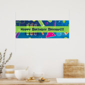 Dolle Wetenschap Verjaardagsfeest Custom Banner Poster (Keuken)