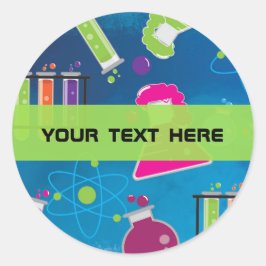 Dolle Wetenschap Verjaardagsfeest Spelletjes Favor Ronde Sticker