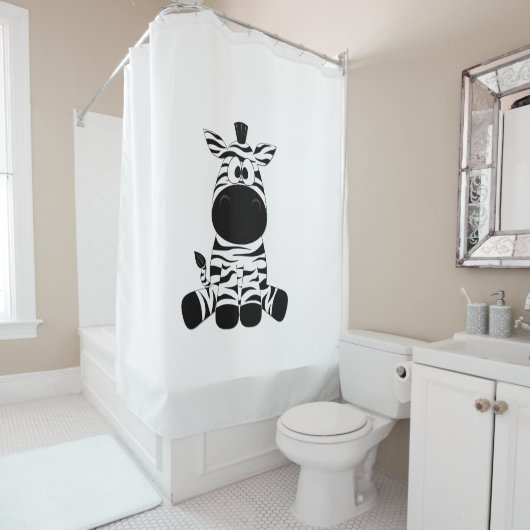 Dolle zebra douchegordijn (In situ)