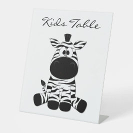 Dolle zebra reclamebord met voetstuk