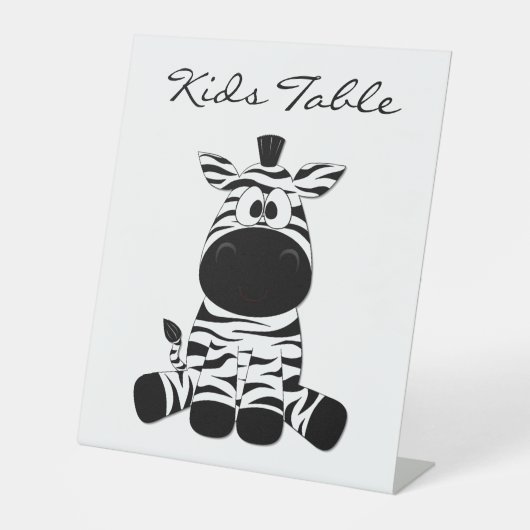 Dolle zebra reclamebord met voetstuk (Voorkant)