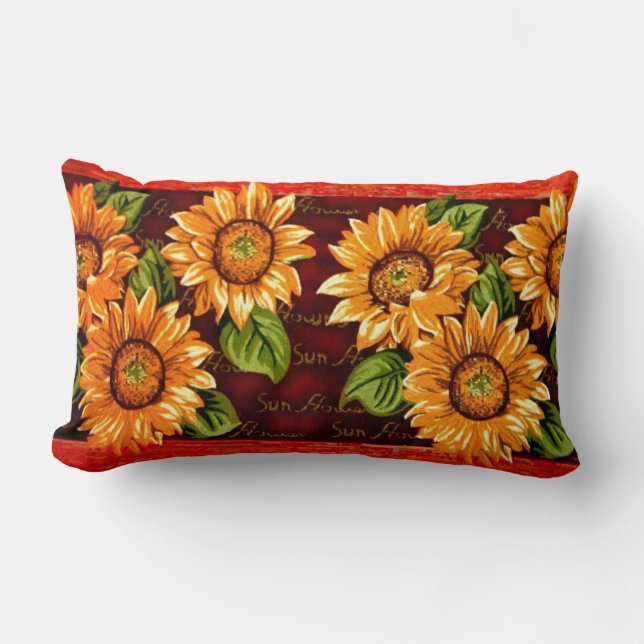 Dolle zonnebloemen kussen (Voorkant)
