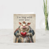 Dolle zwijnen zijn dol op jou, Valentijn! Feestdagen Kaart (Voorkant)