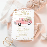 Dollentje Baby Shower Uitnodiging Roze Truck