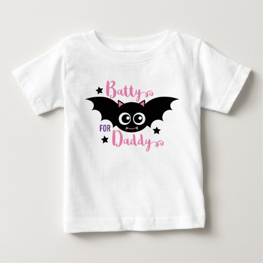 Dollerig voor papa Cute 1e Halloween Roze Vleermui (Voorkant)