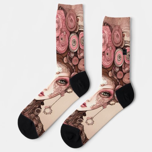 DOLLFACE STEAMPUNK Duurzame Premium Crew Sock Sokken (Links)