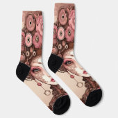 DOLLFACE STEAMPUNK Duurzame Premium Crew Sock Sokken (Rechts)