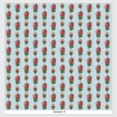 Dollhouse Wallpaper kleinschalige strepen en rozen Sticker (Vel)