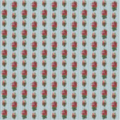 Dollhouse Wallpaper kleinschalige strepen en rozen Sticker (Voorkant)
