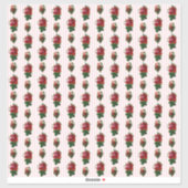 Dollhouse Wallpaper kleinschalige strepen en rozen Sticker (Vel)