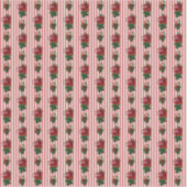 Dollhouse Wallpaper kleinschalige strepen en rozen Sticker (Voorkant)