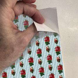 Dollhouse Wallpaper kleinschalige strepen en rozen Sticker