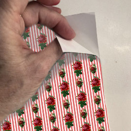 Dollhouse Wallpaper kleinschalige strepen en rozen Sticker