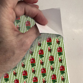 Dollhouse Wallpaper kleinschalige strepen en rozen Sticker