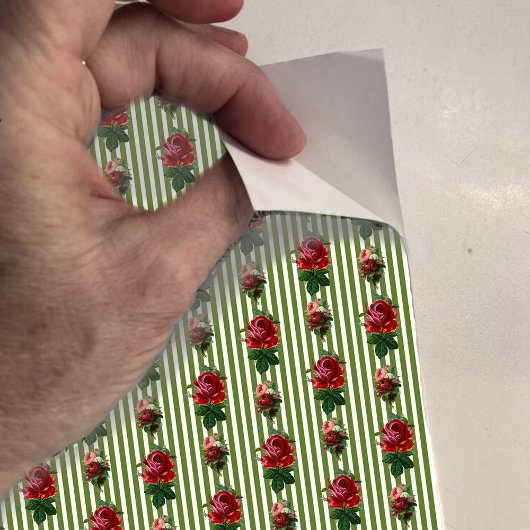 Dollhouse Wallpaper kleinschalige strepen en rozen Sticker