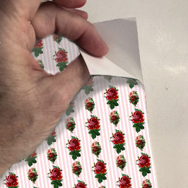 Dollhouse Wallpaper kleinschalige strepen en rozen Sticker