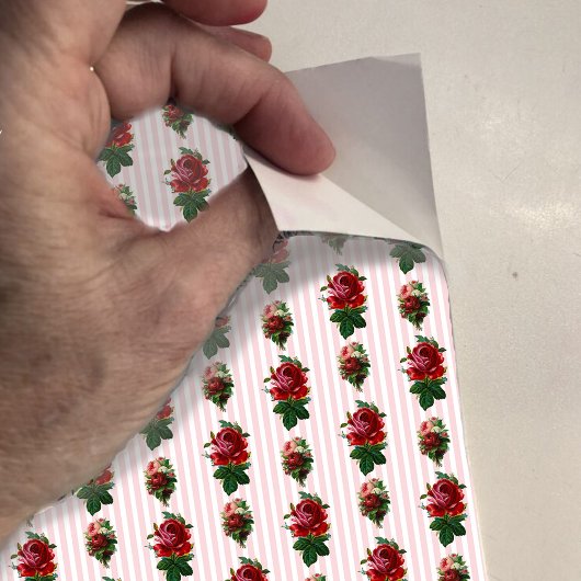 Dollhouse Wallpaper kleinschalige strepen en rozen Sticker