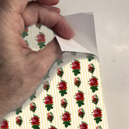 Dollhouse Wallpaper kleinschalige strepen en rozen Sticker